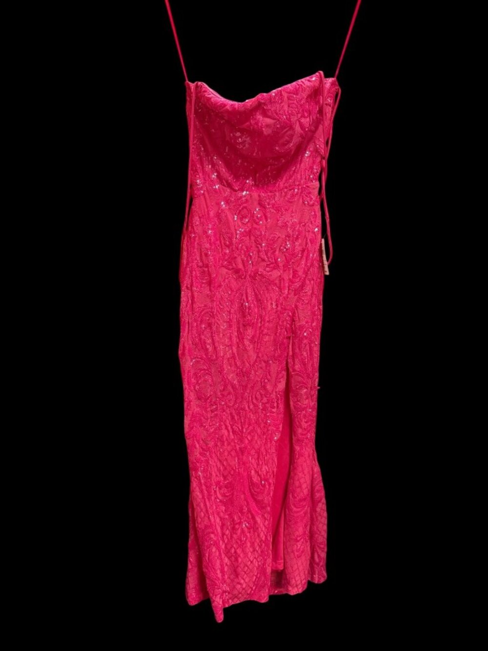 NWT Rowena Sequin Mesh Mermaid Dress  Windsor Lace-Up Back Slit lined Sm formal